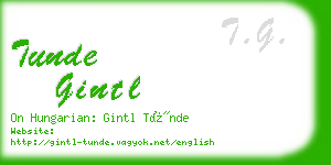 tunde gintl business card